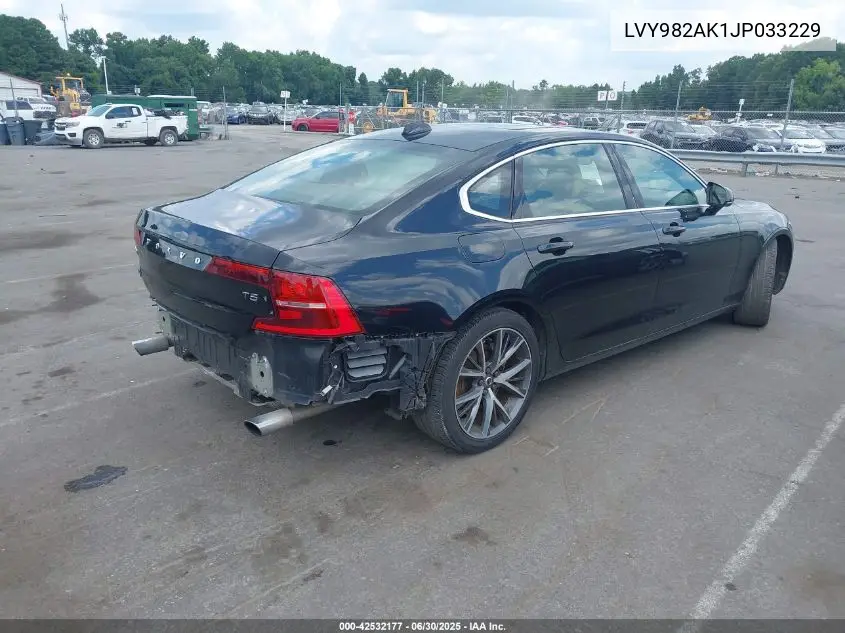 2018 Volvo S90 T5 Momentum VIN: LVY982AK1JP033229 Lot: 42532177