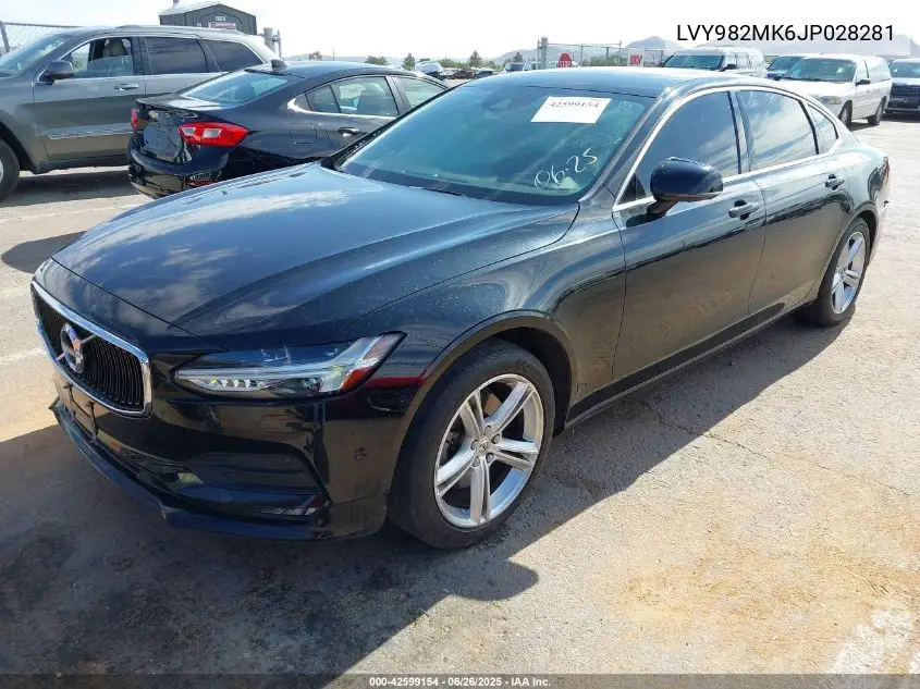 2018 Volvo S90 T5 Momentum VIN: LVY982MK6JP028281 Lot: 42599154