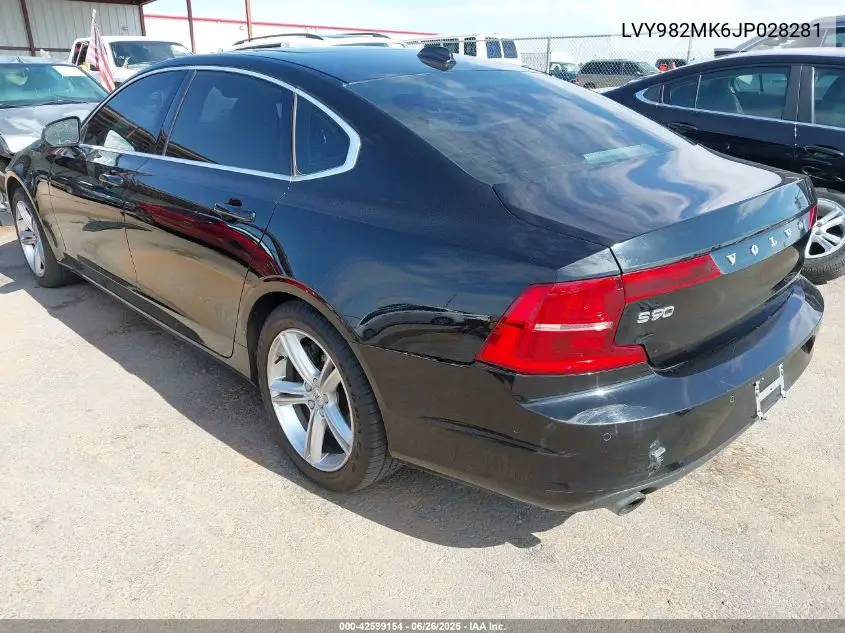 2018 Volvo S90 T5 Momentum VIN: LVY982MK6JP028281 Lot: 42599154