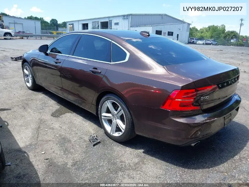 2018 Volvo S90 T5 Momentum VIN: LVY982MK0JP027207 Lot: 42633877