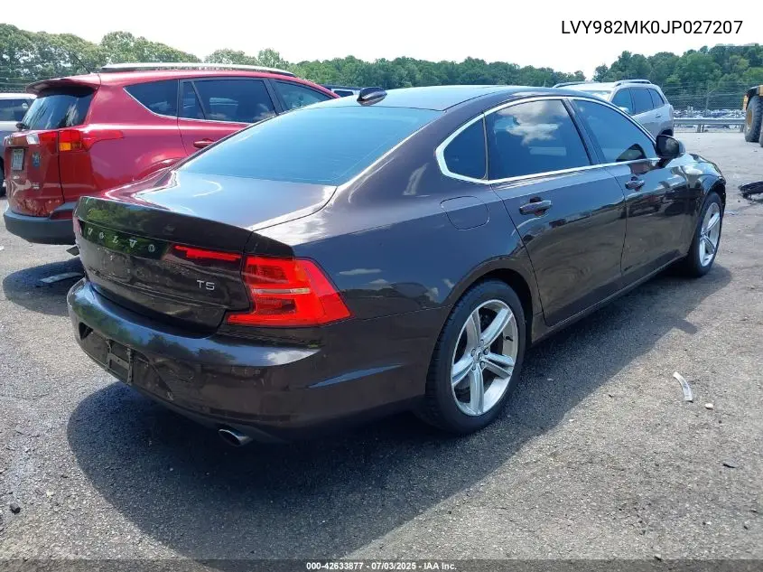 2018 Volvo S90 T5 Momentum VIN: LVY982MK0JP027207 Lot: 42633877