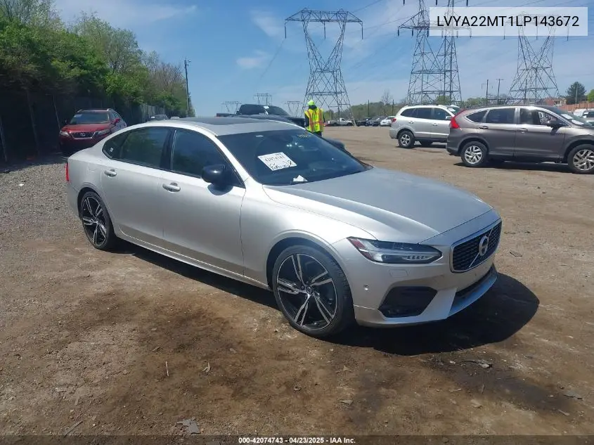 2020 Volvo S90 T6 R-Design VIN: LVYA22MT1LP143672 Lot: 42074743