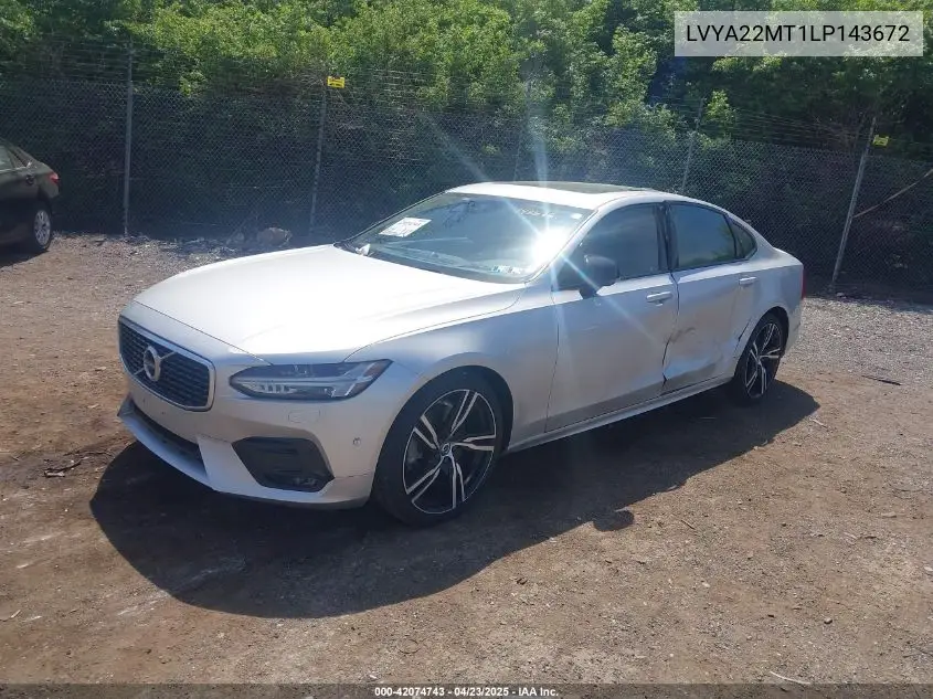 2020 Volvo S90 T6 R-Design VIN: LVYA22MT1LP143672 Lot: 42074743