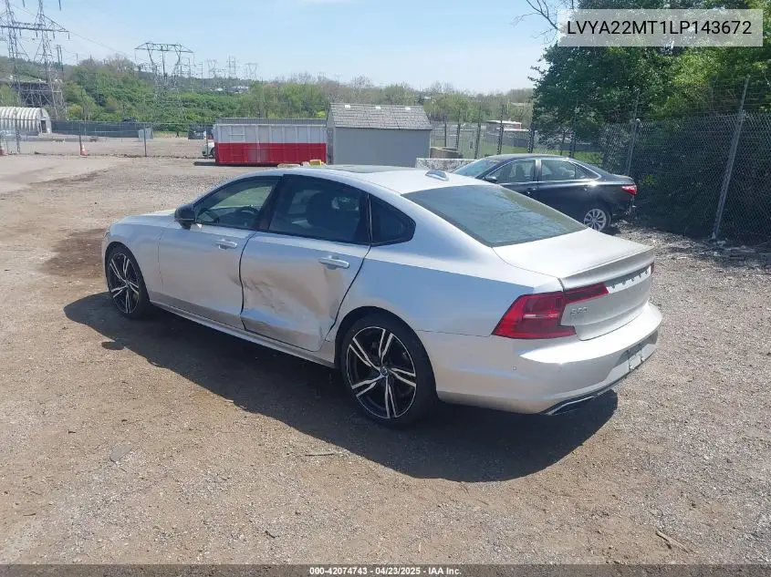 2020 Volvo S90 T6 R-Design VIN: LVYA22MT1LP143672 Lot: 42074743
