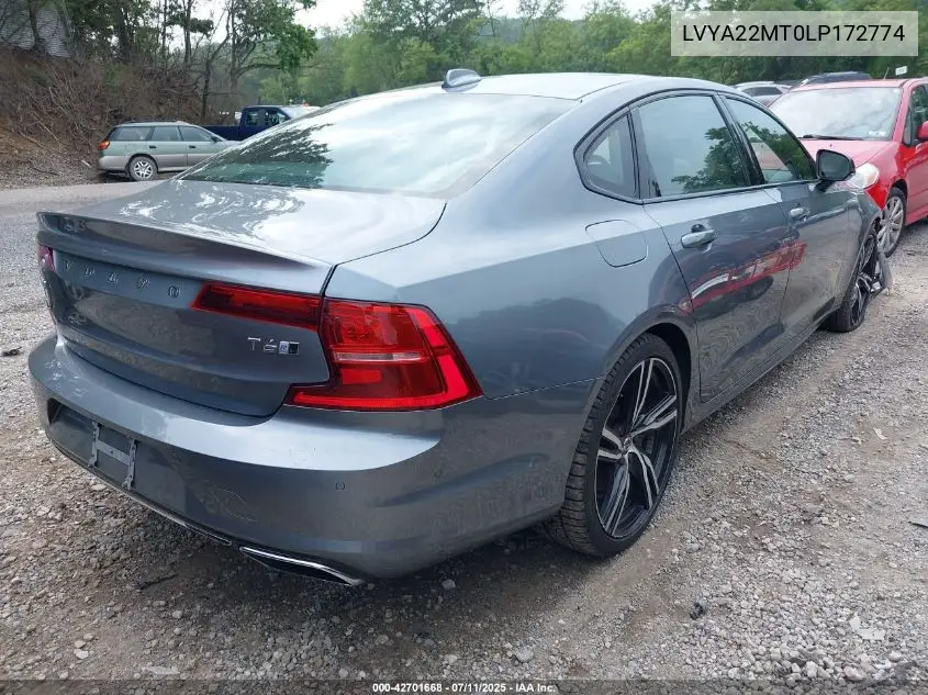 2020 Volvo S90 T6 R-Design VIN: LVYA22MT0LP172774 Lot: 42701668