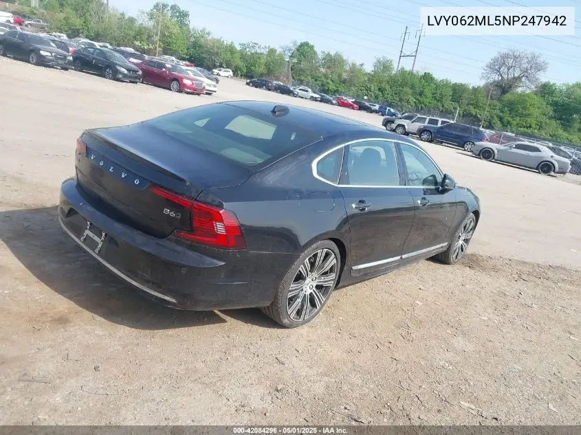 2022 Volvo S90 B6 Inscription VIN: LVY062ML5NP247942 Lot: 42084296