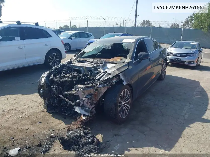 2022 Volvo S90 B6 Momentum VIN: LVY062MK6NP261551 Lot: 42599016