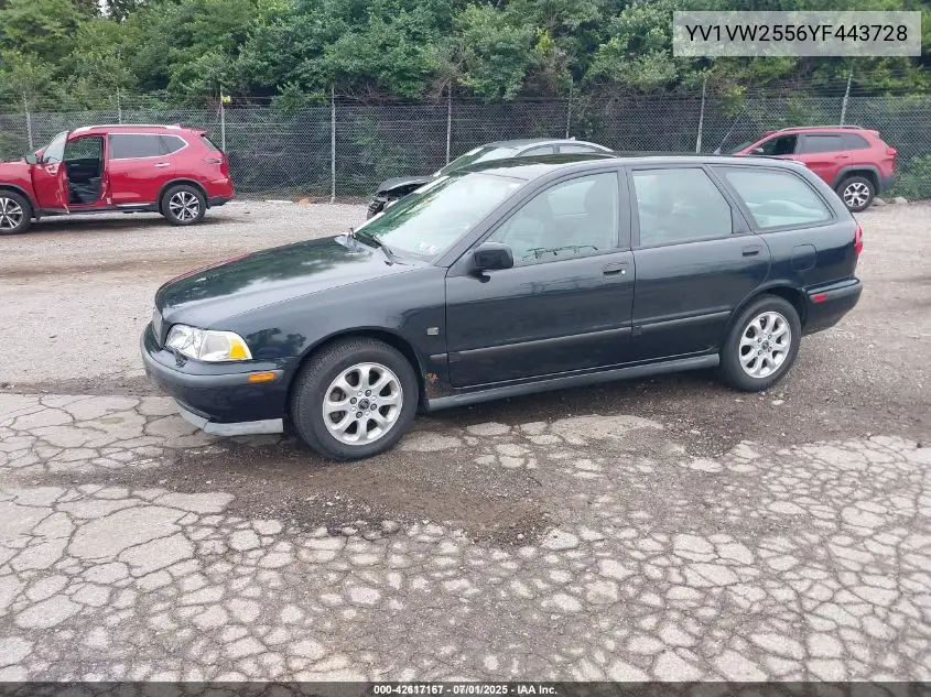 2000 Volvo V40 A/As VIN: YV1VW2556YF443728 Lot: 42617167