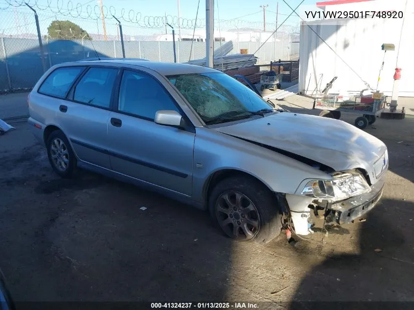 2001 Volvo V40 A/Sport Edition VIN: YV1VW29501F748920 Lot: 41324237