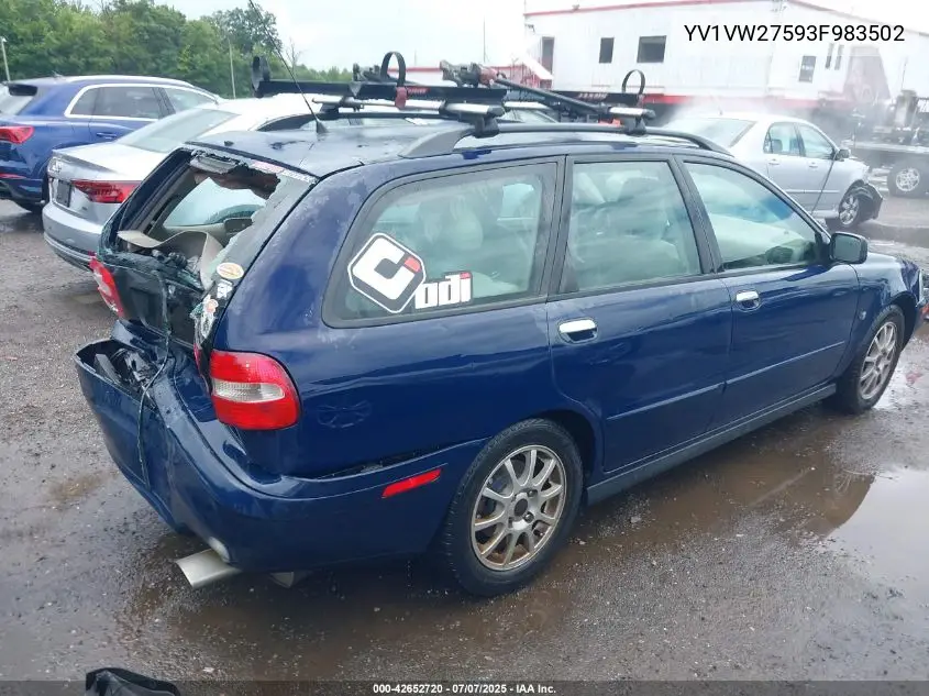 2003 Volvo V40 A VIN: YV1VW27593F983502 Lot: 42652720