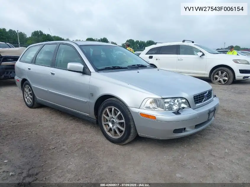 2003 Volvo V40 A VIN: YV1VW27543F006154 Lot: 42680517