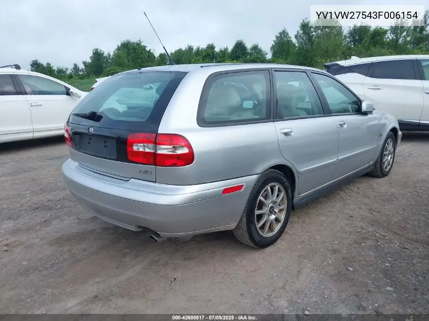2003 Volvo V40 A VIN: YV1VW27543F006154 Lot: 42680517
