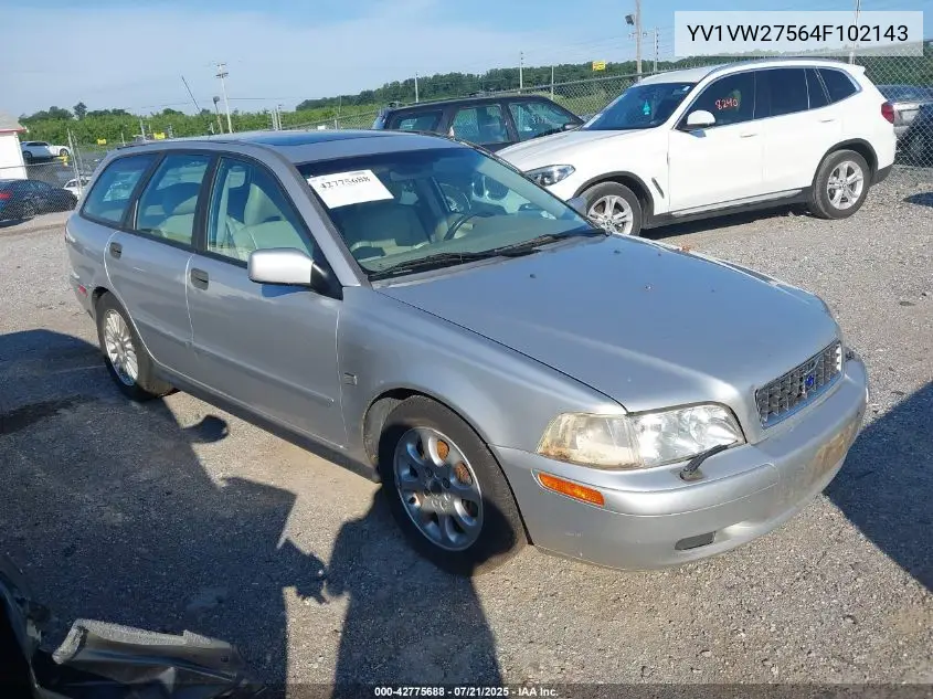 2004 Volvo V40 A/Lse VIN: YV1VW27564F102143 Lot: 42775688