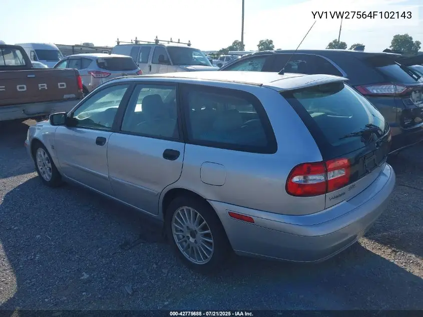 2004 Volvo V40 A/Lse VIN: YV1VW27564F102143 Lot: 42775688