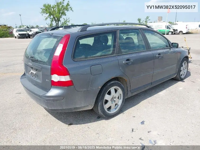 2005 Volvo V50 2.4I VIN: YV1MW382X52095017 Lot: 20210519