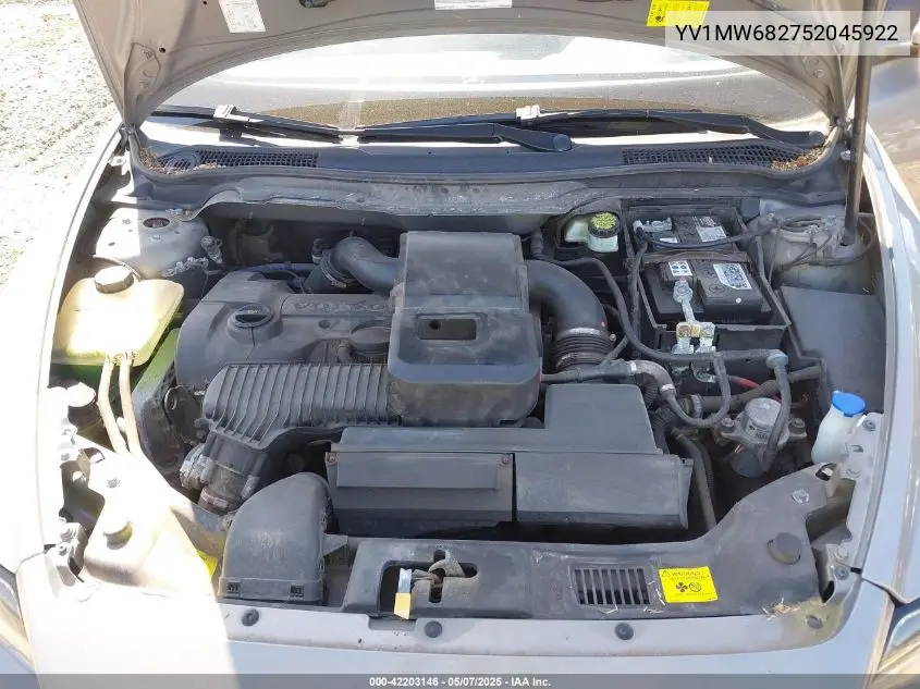 2005 Volvo V50 T5 VIN: YV1MW682752045922 Lot: 42203146