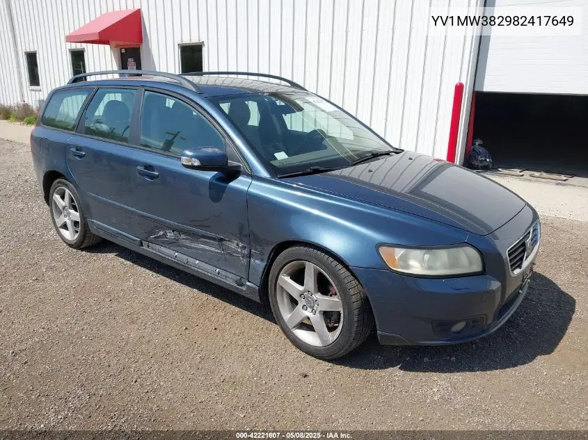 2008 Volvo V50 2.4I VIN: YV1MW382982417649 Lot: 42221607
