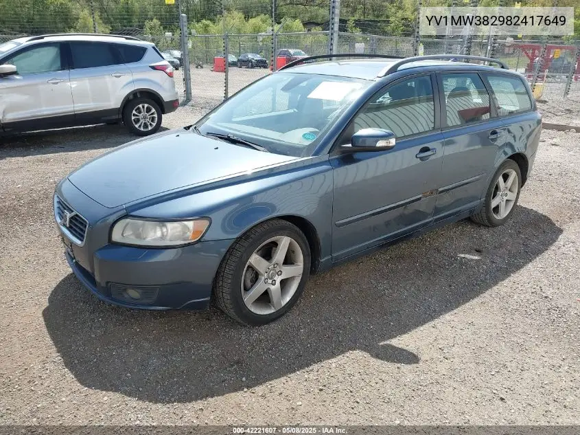 2008 Volvo V50 2.4I VIN: YV1MW382982417649 Lot: 42221607