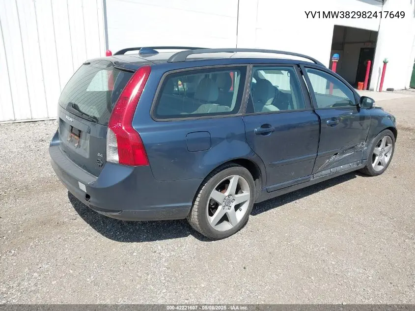 2008 Volvo V50 2.4I VIN: YV1MW382982417649 Lot: 42221607