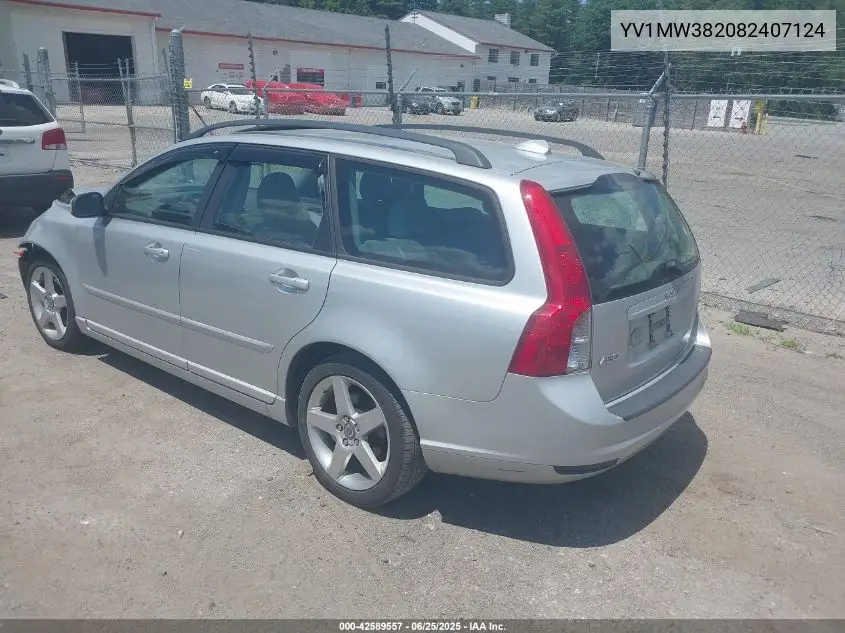 2008 Volvo V50 2.4I VIN: YV1MW382082407124 Lot: 42589557