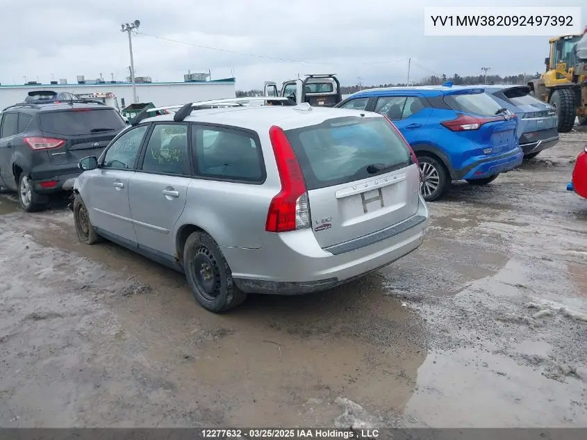 2009 Volvo V50 2.4I VIN: YV1MW382092497392 Lot: 12277632