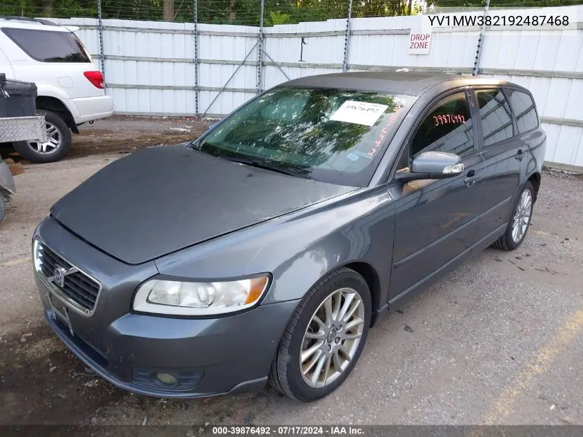 2009 Volvo V50 2.4I VIN: YV1MW382192487468 Lot: 39876492