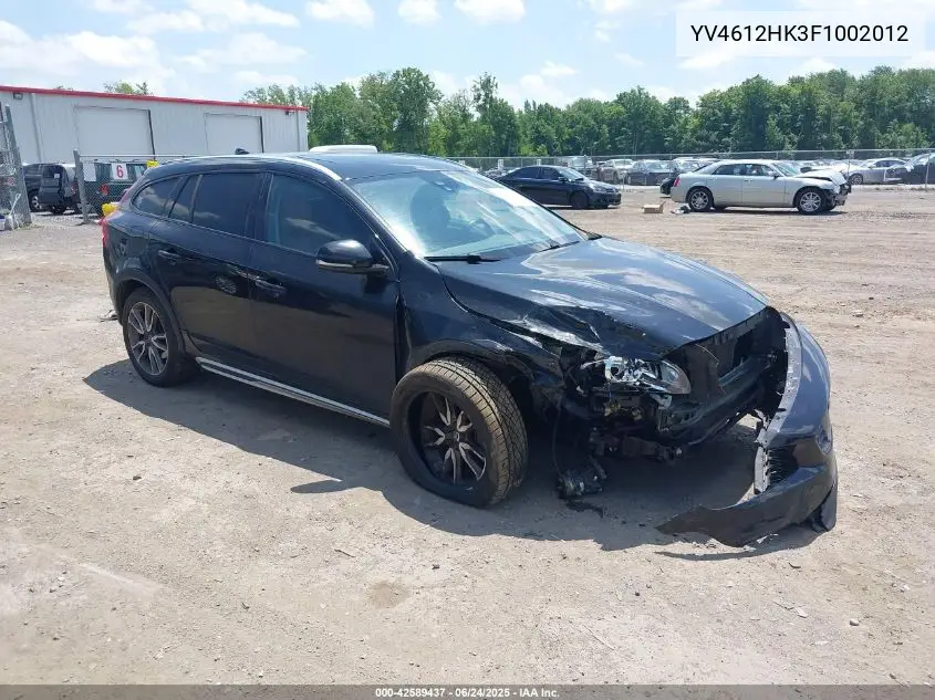 2015 Volvo V60 Cross Country T5 VIN: YV4612HK3F1002012 Lot: 42589437