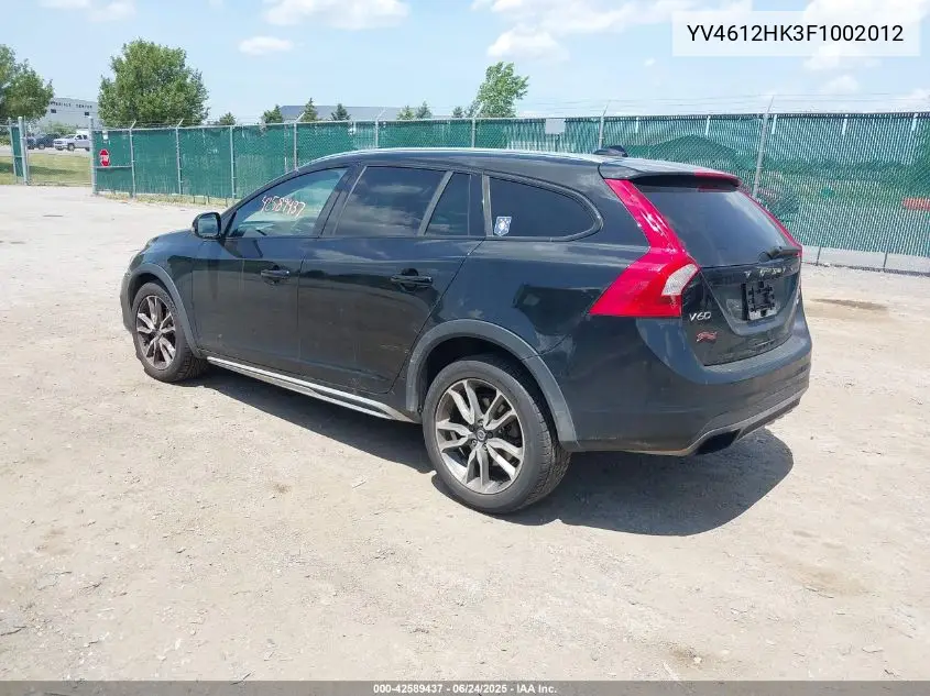 2015 Volvo V60 Cross Country T5 VIN: YV4612HK3F1002012 Lot: 42589437