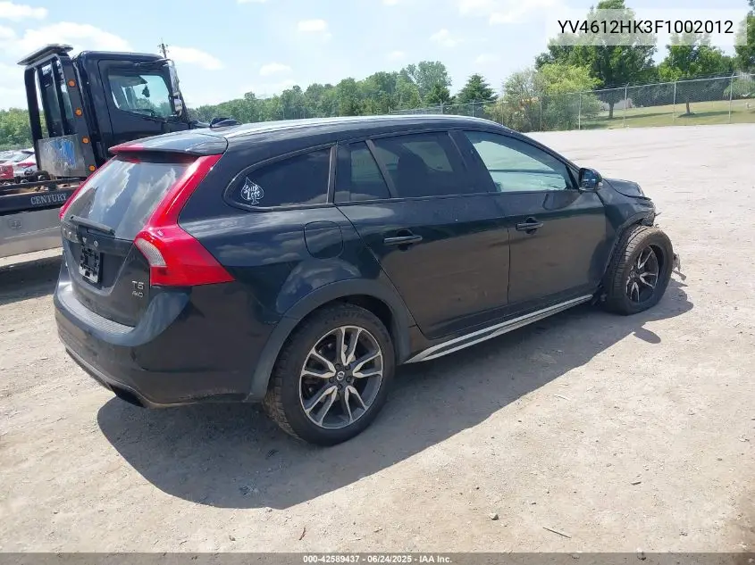 2015 Volvo V60 Cross Country T5 VIN: YV4612HK3F1002012 Lot: 42589437