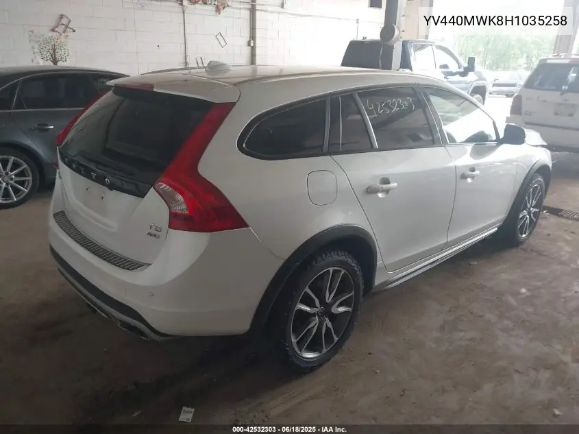 2017 Volvo V60 Cross Country T5 VIN: YV440MWK8H1035258 Lot: 42532303