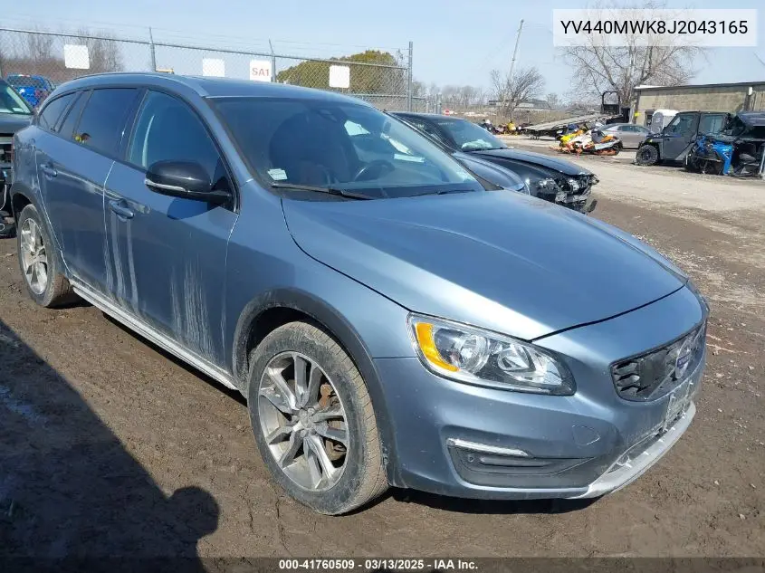 2018 Volvo V60 Cross Country T5 VIN: YV440MWK8J2043165 Lot: 41760509