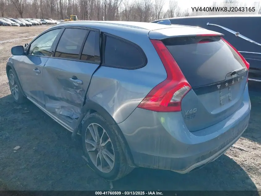 2018 Volvo V60 Cross Country T5 VIN: YV440MWK8J2043165 Lot: 41760509