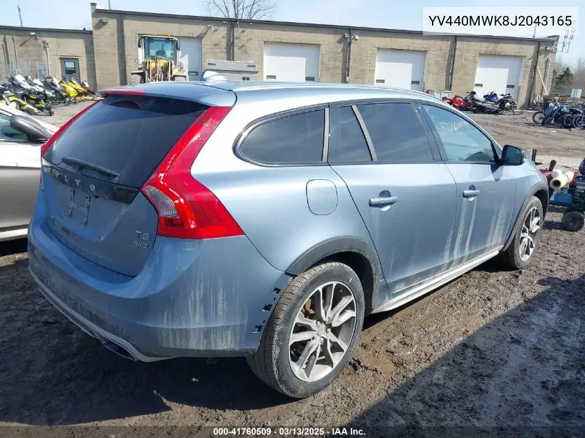2018 Volvo V60 Cross Country T5 VIN: YV440MWK8J2043165 Lot: 41760509