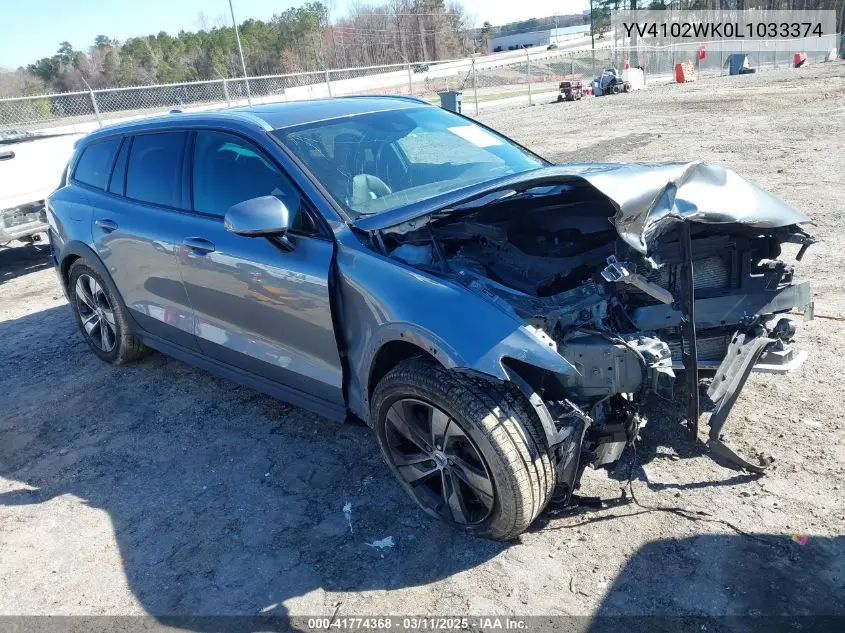 2020 Volvo V60 Cross Country T5 VIN: YV4102WK0L1033374 Lot: 41774368