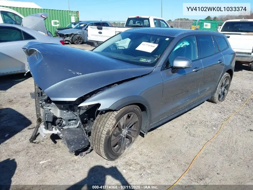 2020 Volvo V60 Cross Country T5 VIN: YV4102WK0L1033374 Lot: 41774368
