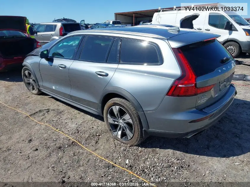 2020 Volvo V60 Cross Country T5 VIN: YV4102WK0L1033374 Lot: 41774368