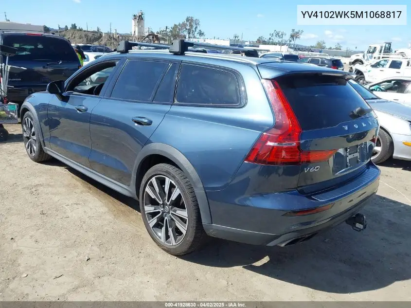 2021 Volvo V60 Cross Country T5 VIN: YV4102WK5M1068817 Lot: 41928630