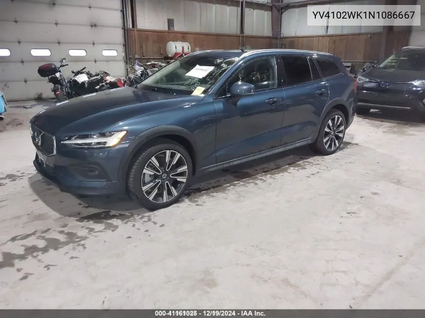 2022 Volvo V60 Cross Country T5 VIN: YV4102WK1N1086667 Lot: 41161025
