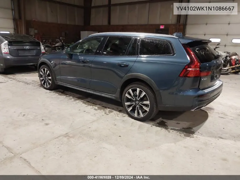 2022 Volvo V60 Cross Country T5 VIN: YV4102WK1N1086667 Lot: 41161025