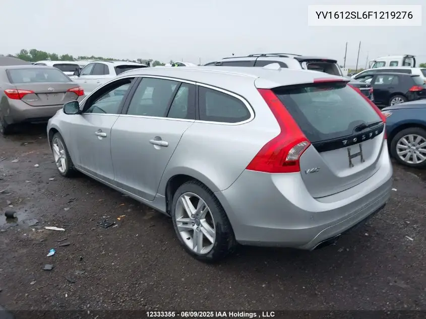 2015 Volvo V60 Premier+ VIN: YV1612SL6F1219276 Lot: 12333355