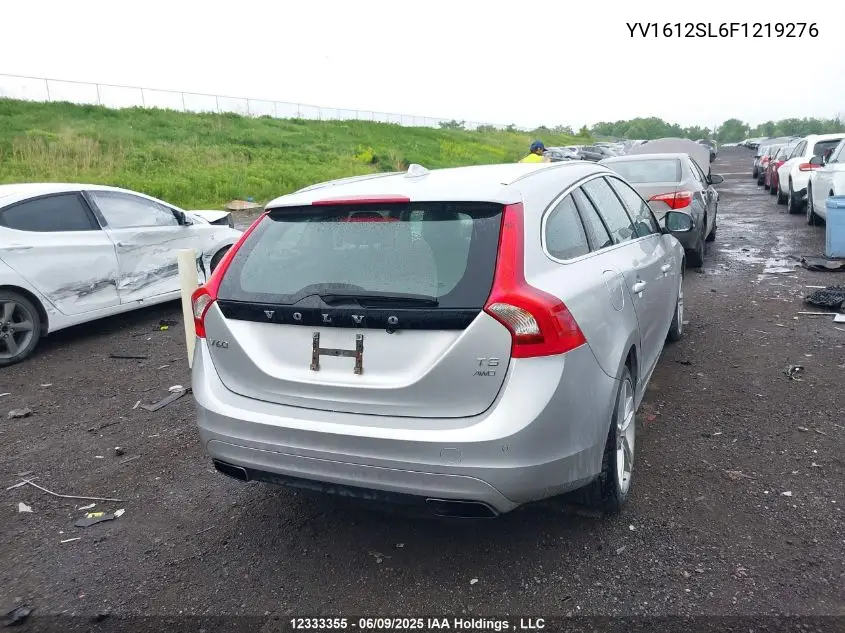 2015 Volvo V60 Premier+ VIN: YV1612SL6F1219276 Lot: 12333355
