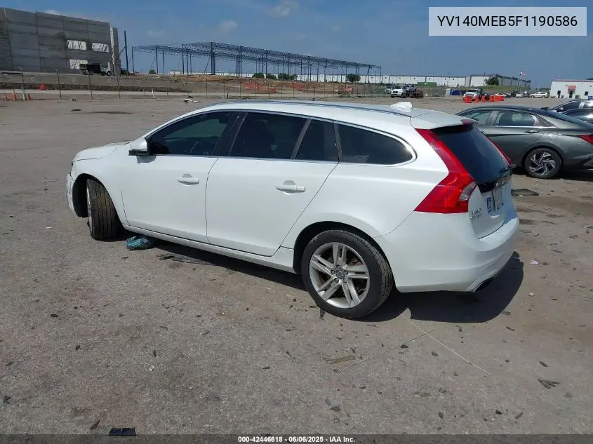 2015 Volvo V60 T5 Premier VIN: YV140MEB5F1190586 Lot: 42446618