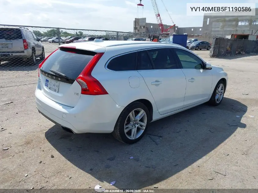 2015 Volvo V60 T5 Premier VIN: YV140MEB5F1190586 Lot: 42446618