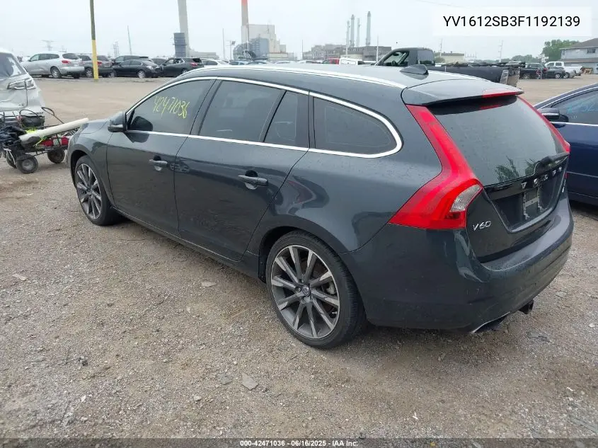 2015 Volvo V60 T5 Premier VIN: YV1612SB3F1192139 Lot: 42471036