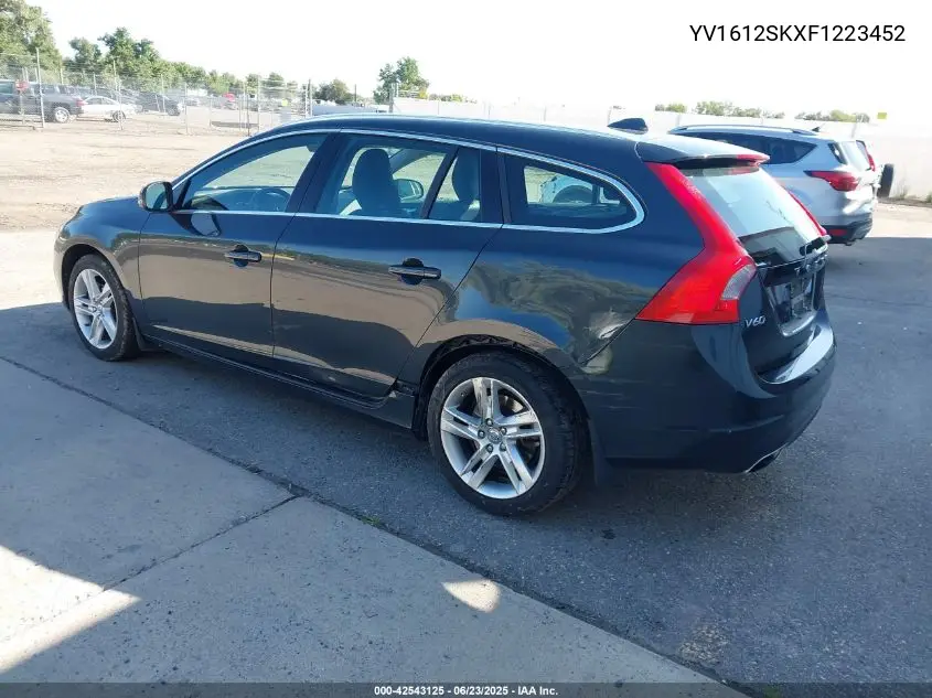 2015 Volvo V60 T5 Premier VIN: YV1612SKXF1223452 Lot: 42543125