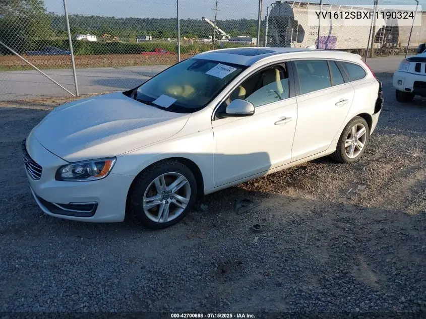 2015 Volvo V60 T5 Premier VIN: YV1612SBXF1190324 Lot: 42700688