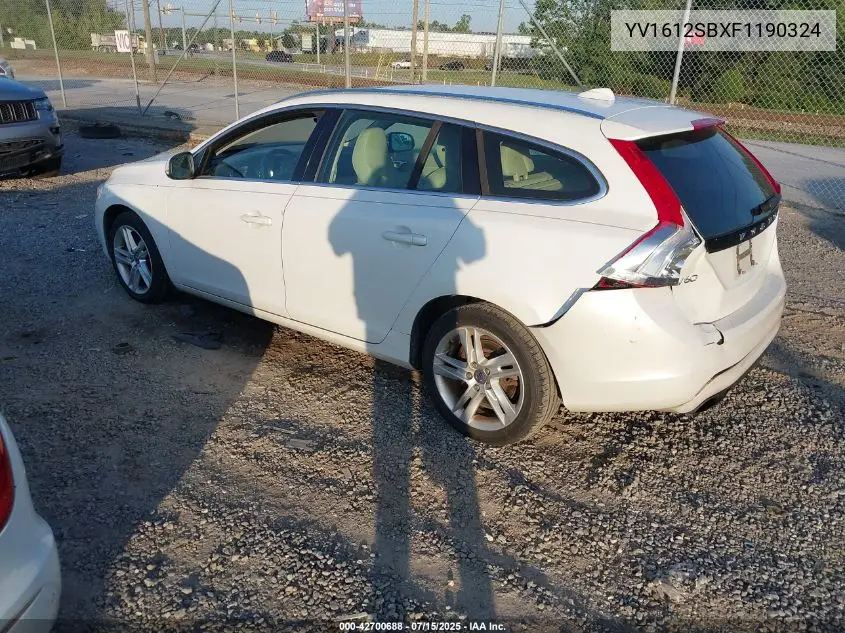 2015 Volvo V60 T5 Premier VIN: YV1612SBXF1190324 Lot: 42700688