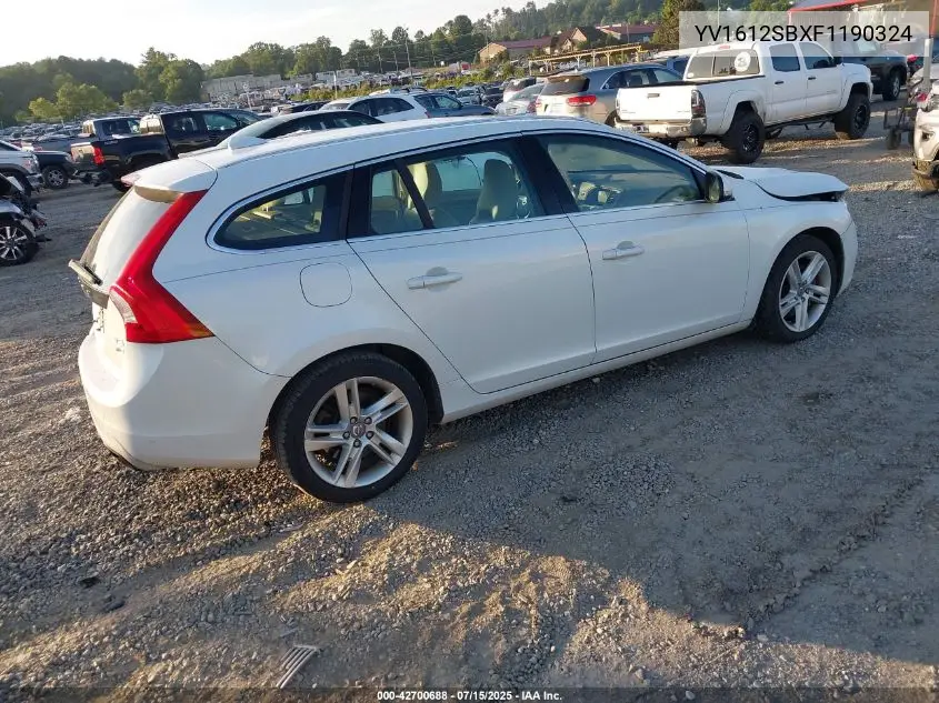 2015 Volvo V60 T5 Premier VIN: YV1612SBXF1190324 Lot: 42700688