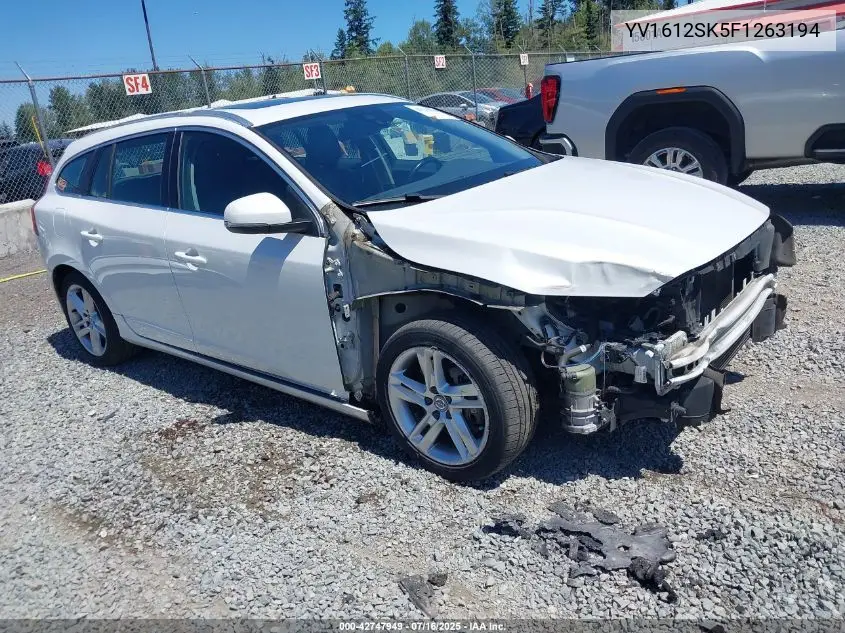 2015 Volvo V60 T5 Premier VIN: YV1612SK5F1263194 Lot: 42747949