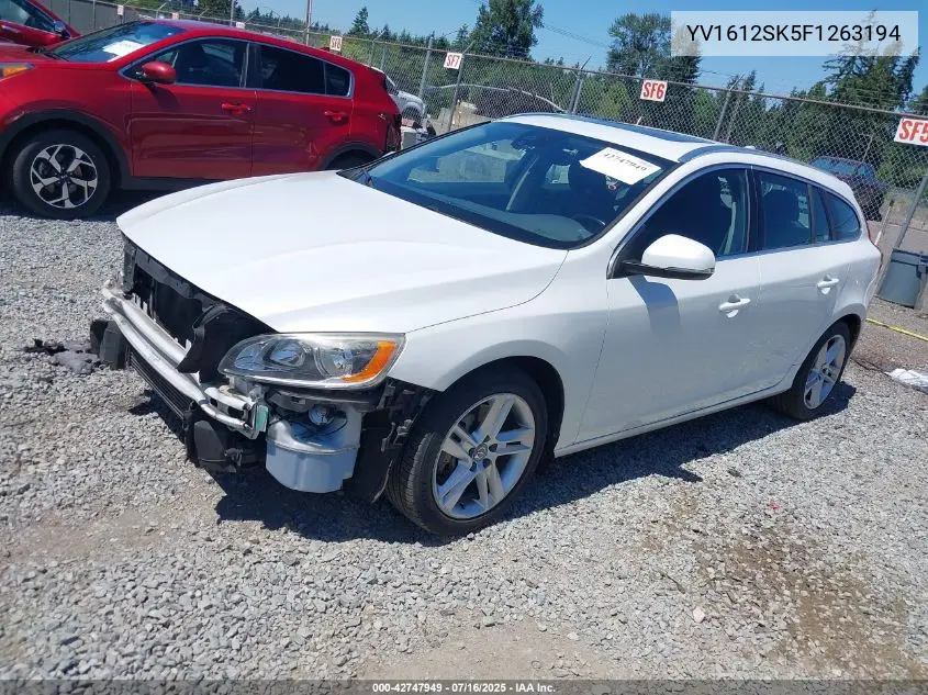 2015 Volvo V60 T5 Premier VIN: YV1612SK5F1263194 Lot: 42747949